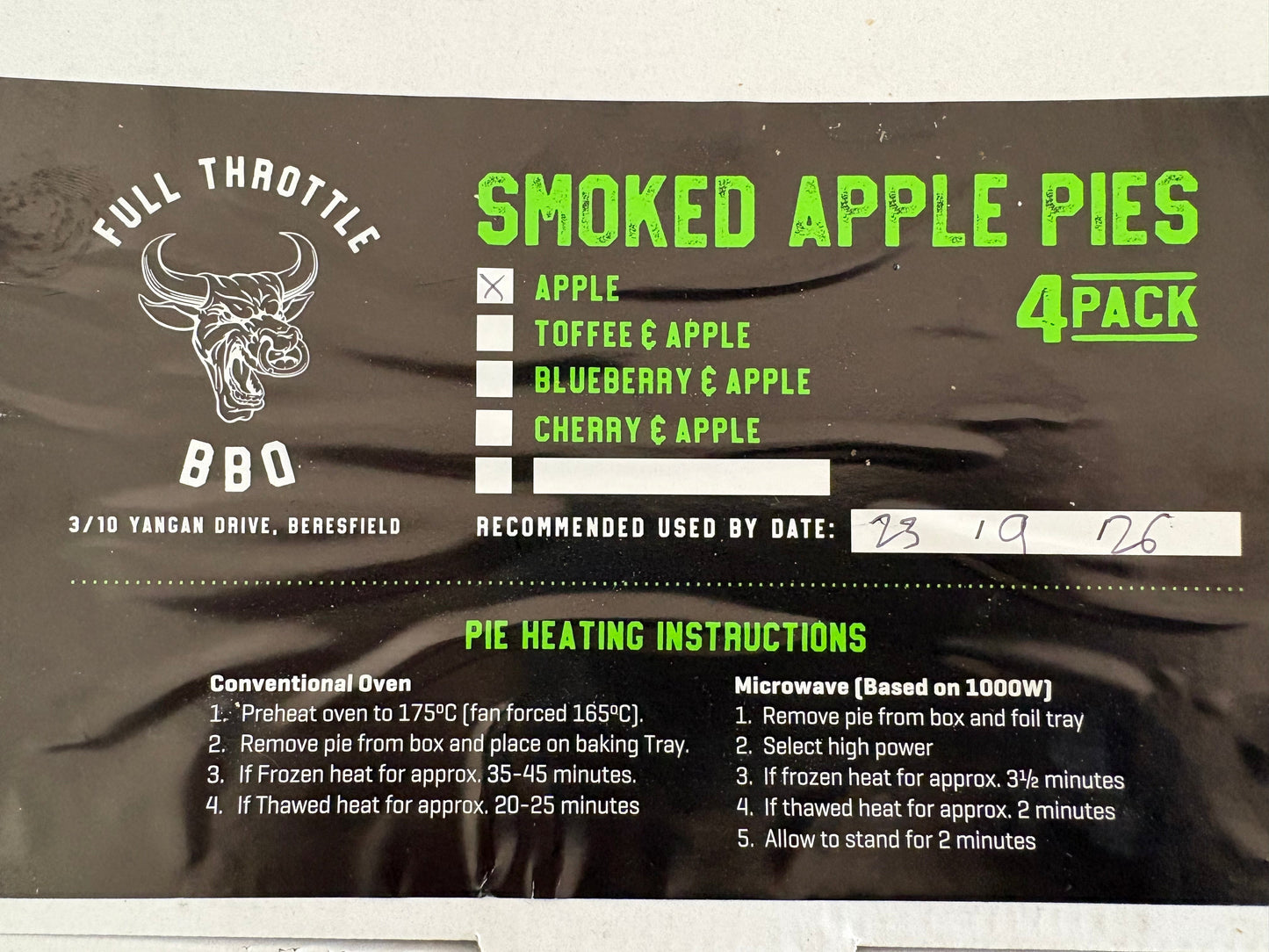 Full Throttle Smoked Apple Pies Frozen 4 Pack